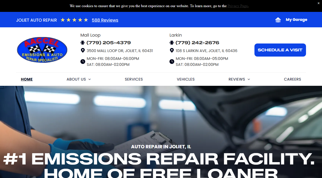 Screenshot of AACCEL Emissions & Auto Repair