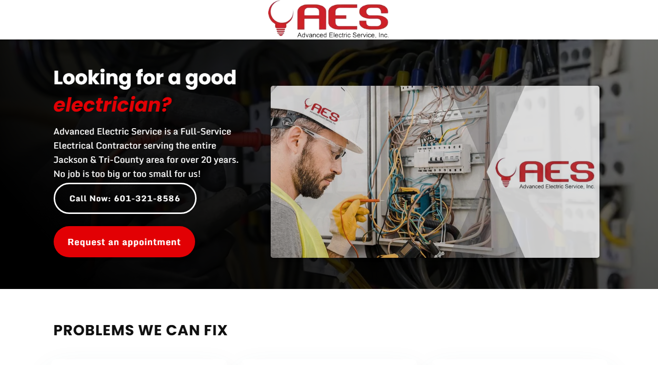 Screenshot of Advanced Electric Service, Inc.