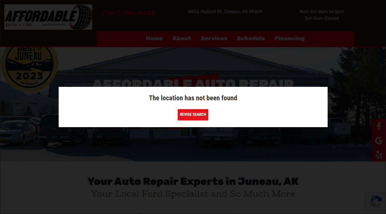 Screenshot of Affordable Auto & Tire