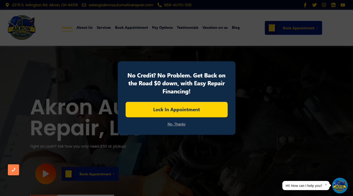 Screenshot of Akron Auto Repair LLC
