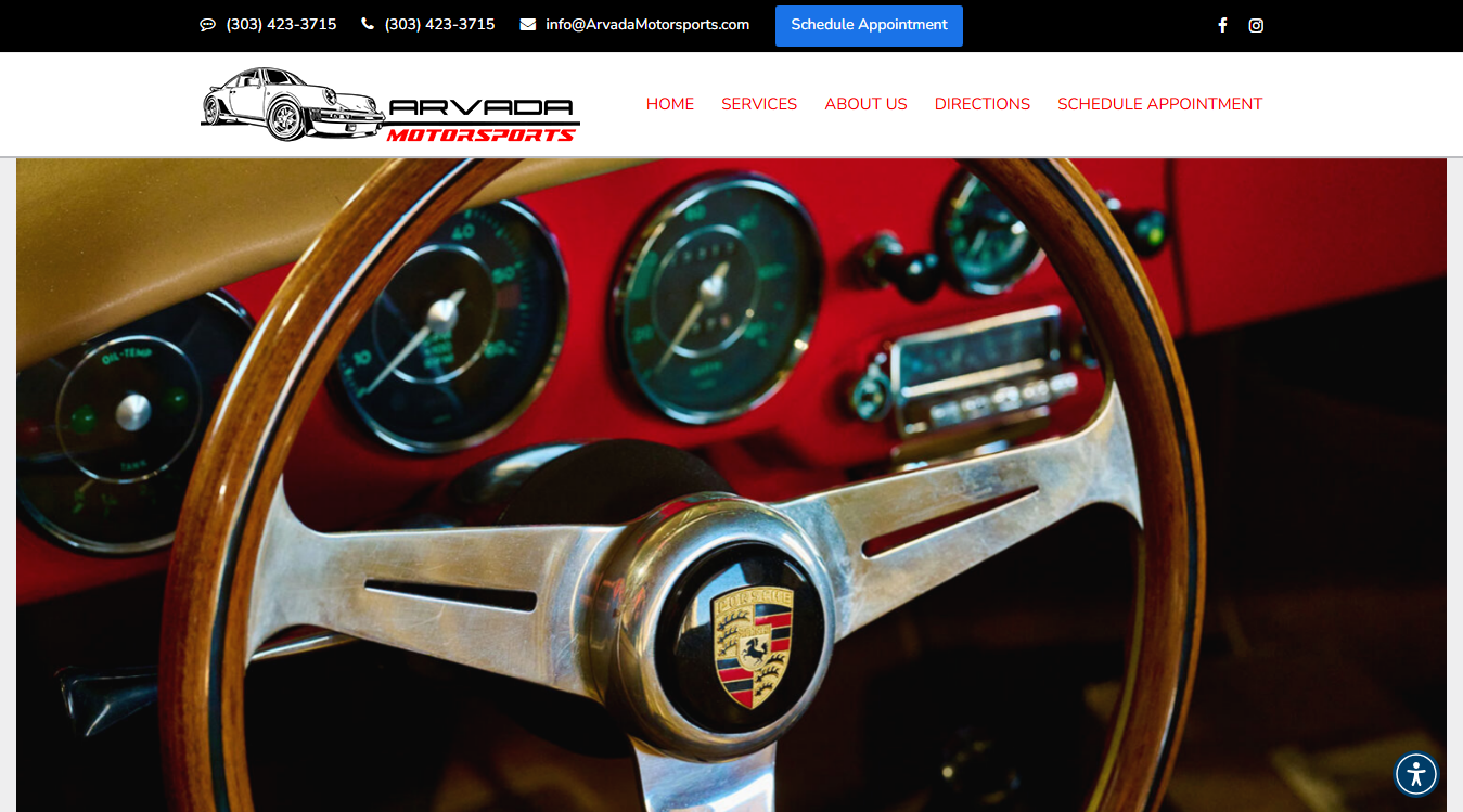 Screenshot of Arvada Motorsports