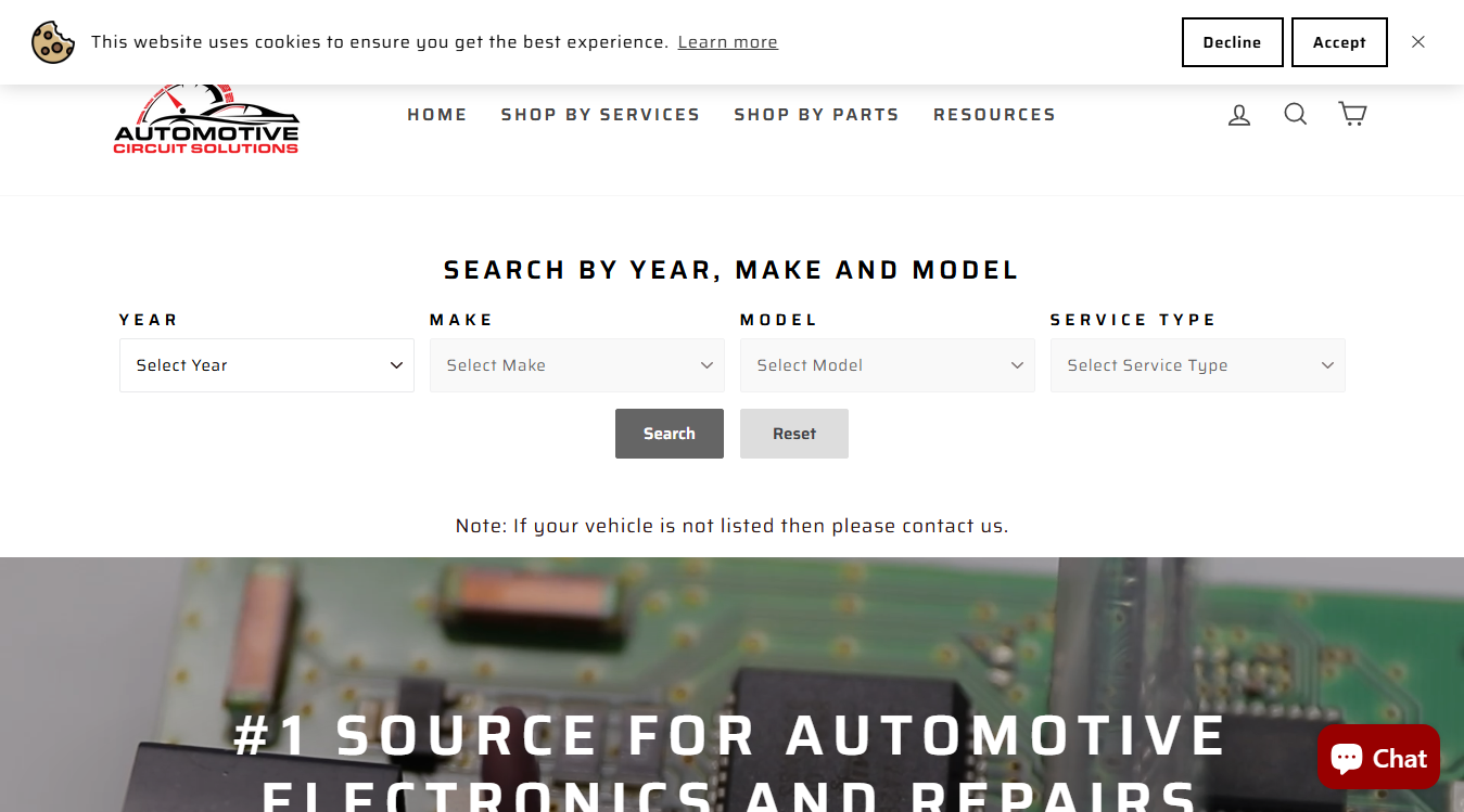 Screenshot of Automotive Circuit Solutions