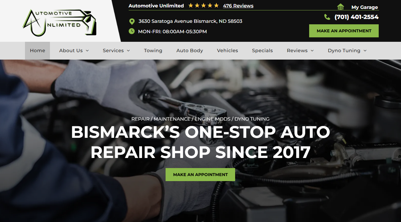 Screenshot of Automotive Unlimited