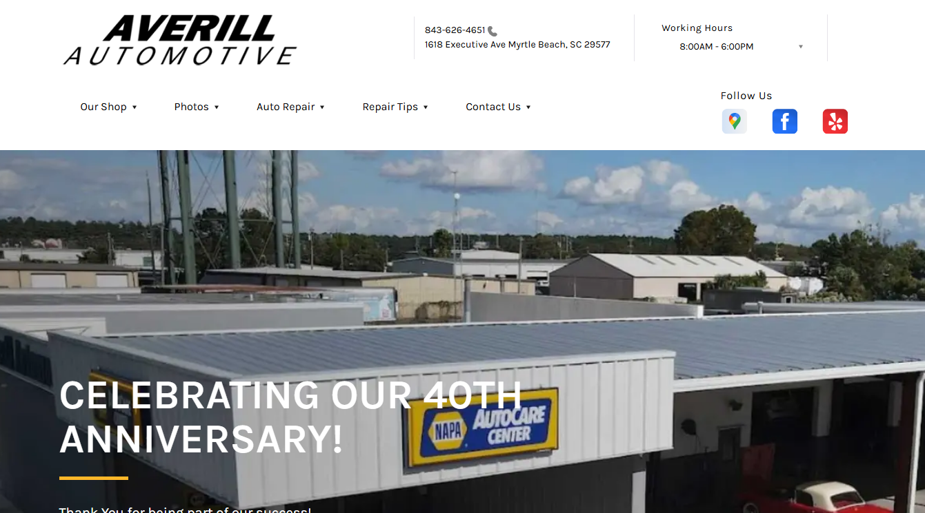 Screenshot of Averill Automotive