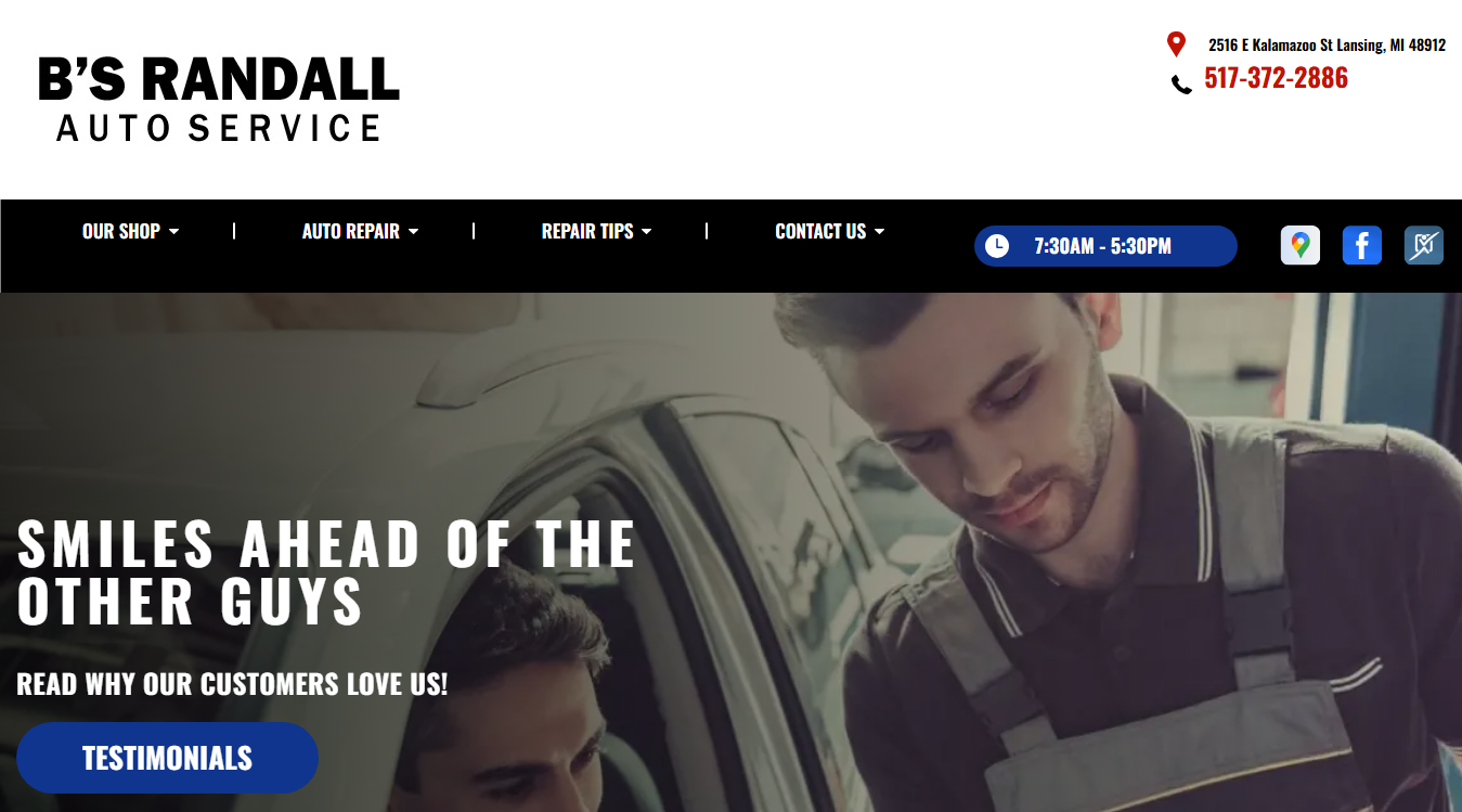 Screenshot of B's Randall Auto Service