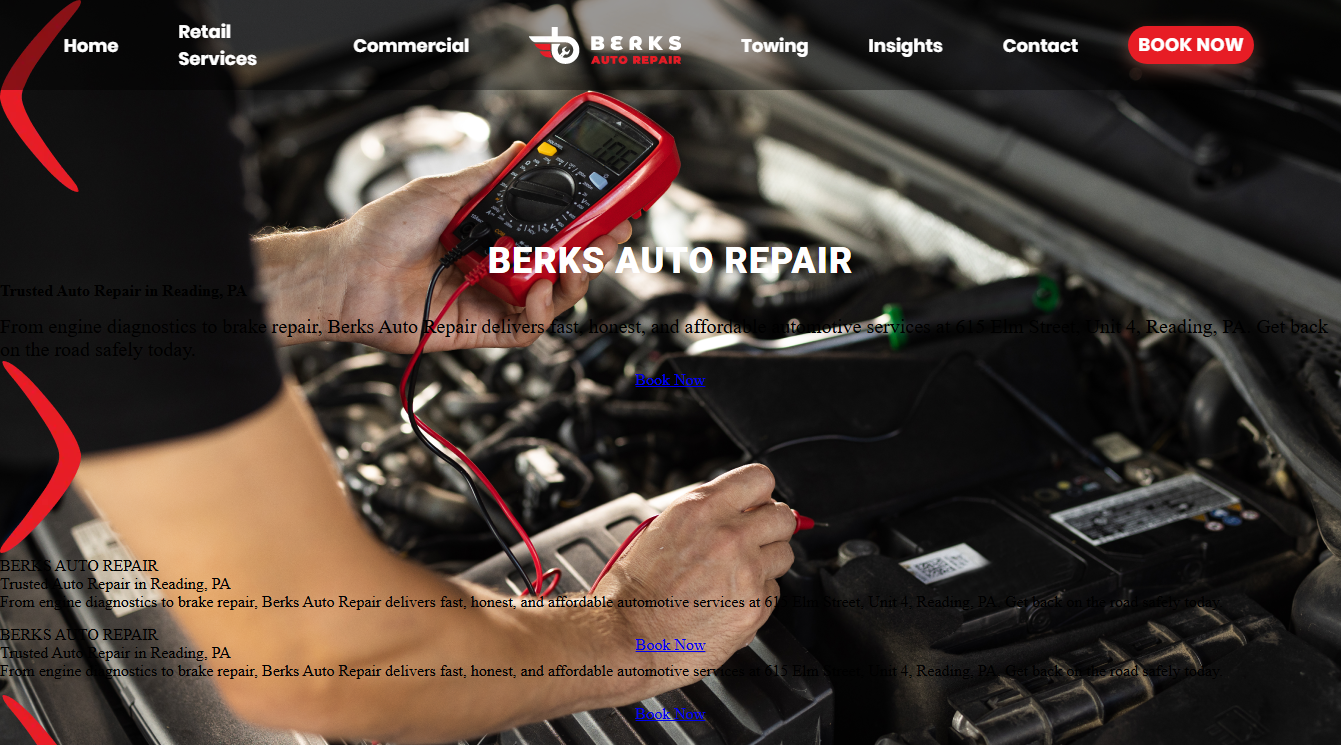 Screenshot of Berks Auto Repair Service