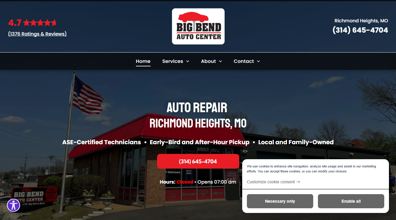 Screenshot of Big Bend Auto Center