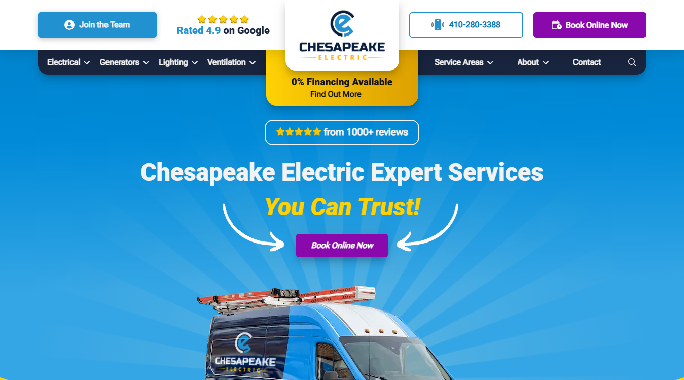 Screenshot of Chesapeake Electric