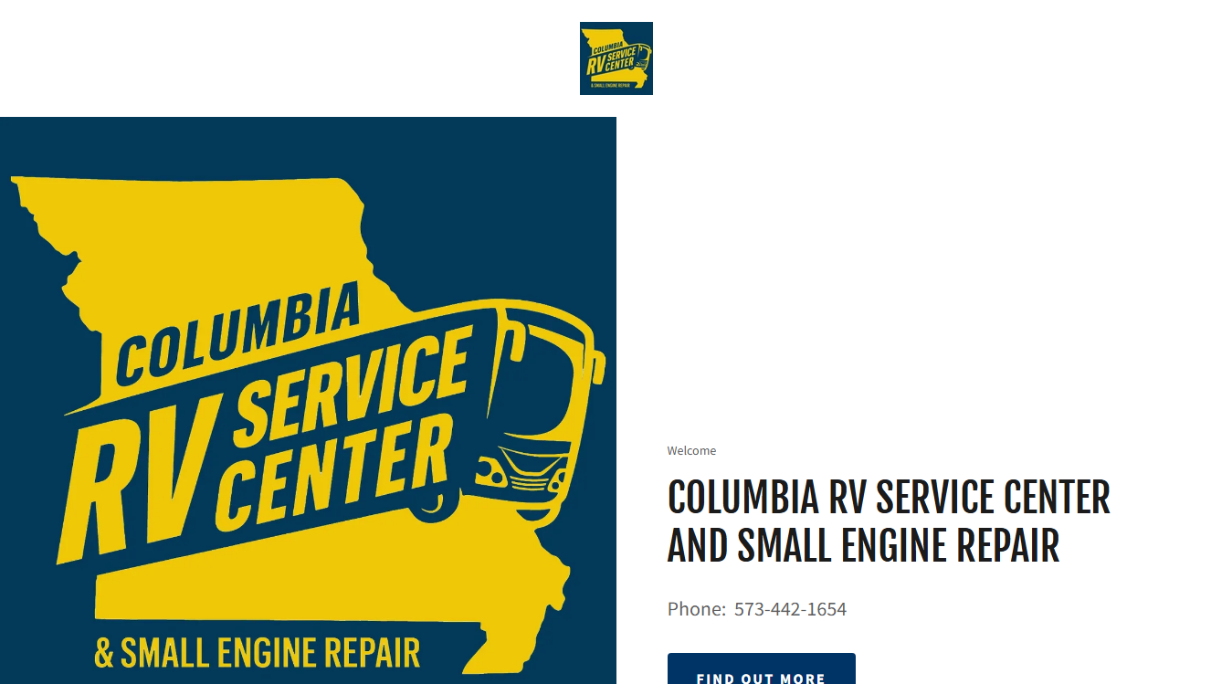 Screenshot of Columbia RV Service Center and Small Engine Repair