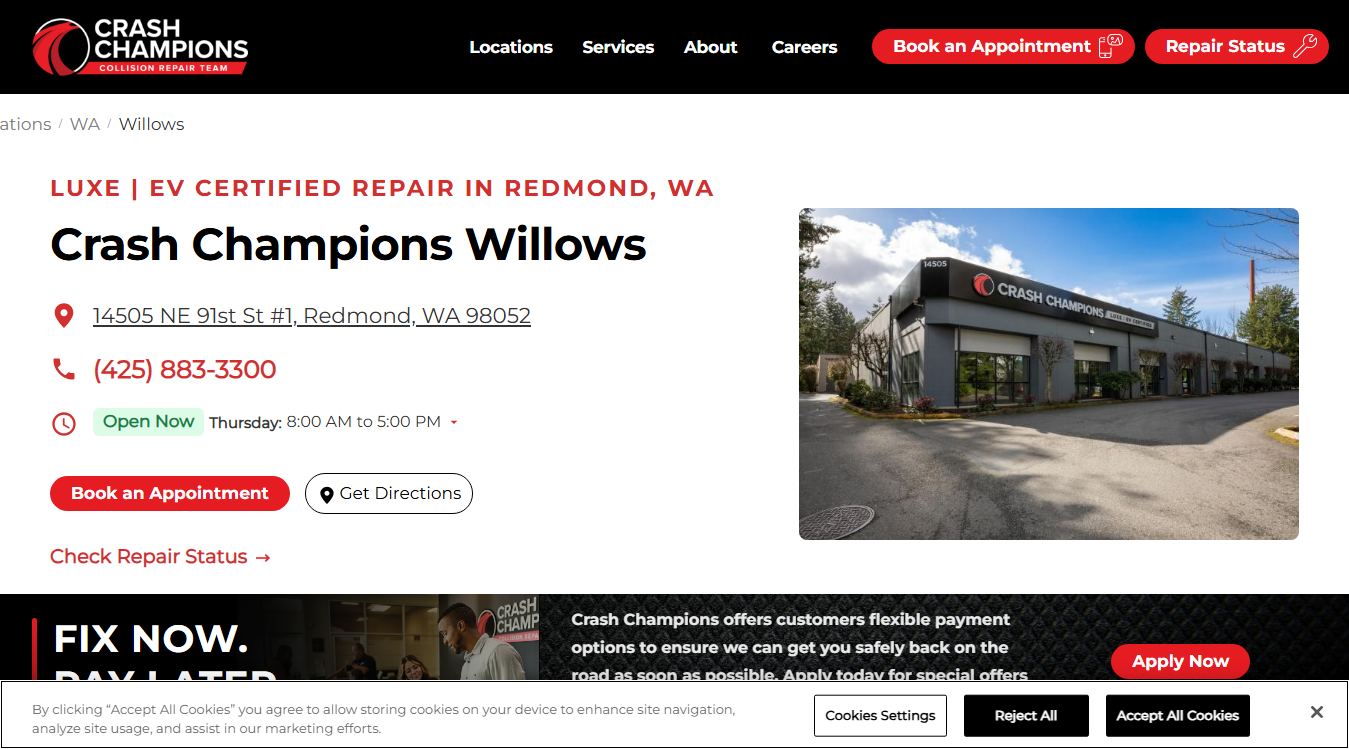 Screenshot of Crash Champions LUXE | EV Certified Repair Lubbock South