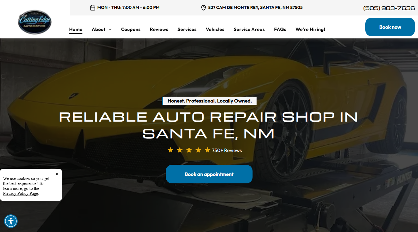 Screenshot of Cutting Edge Automotive