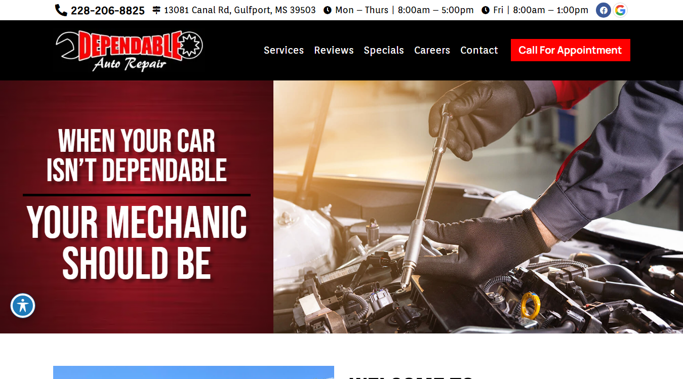 Screenshot of Dependable Auto Repair