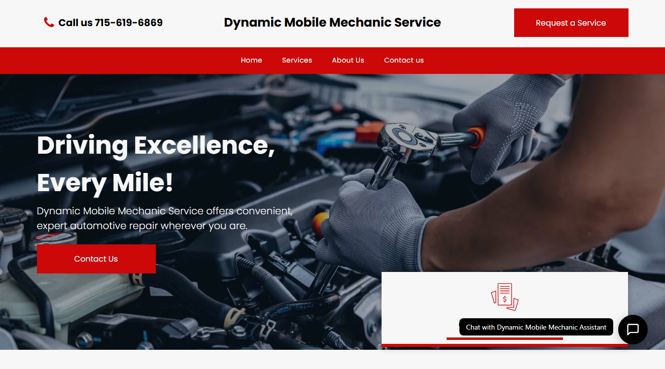 Screenshot of Dynamic Mobile Mechanic Service
