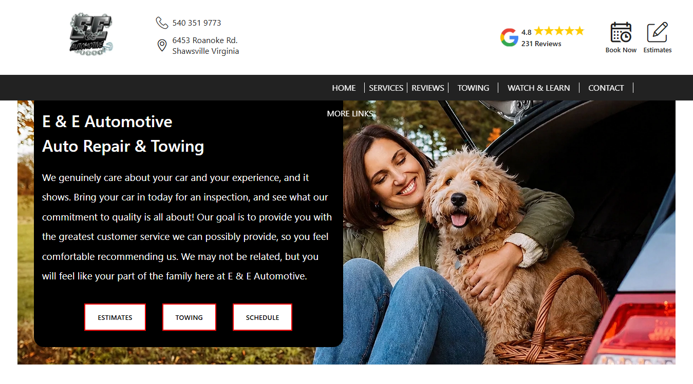 Screenshot of E & E Automotive