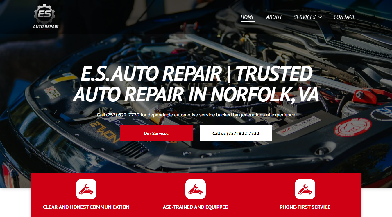 Screenshot of E.S. Auto Repair
