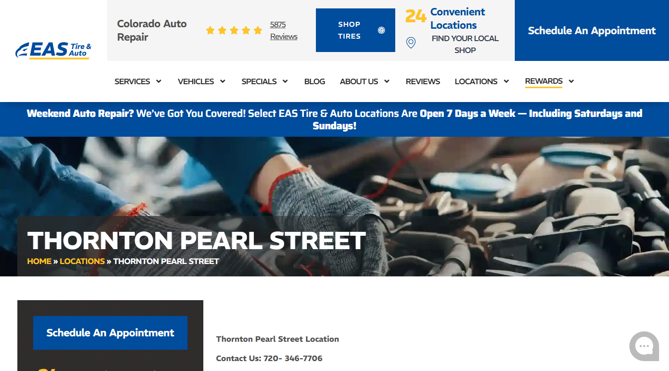 Screenshot of EAS Tire & Auto