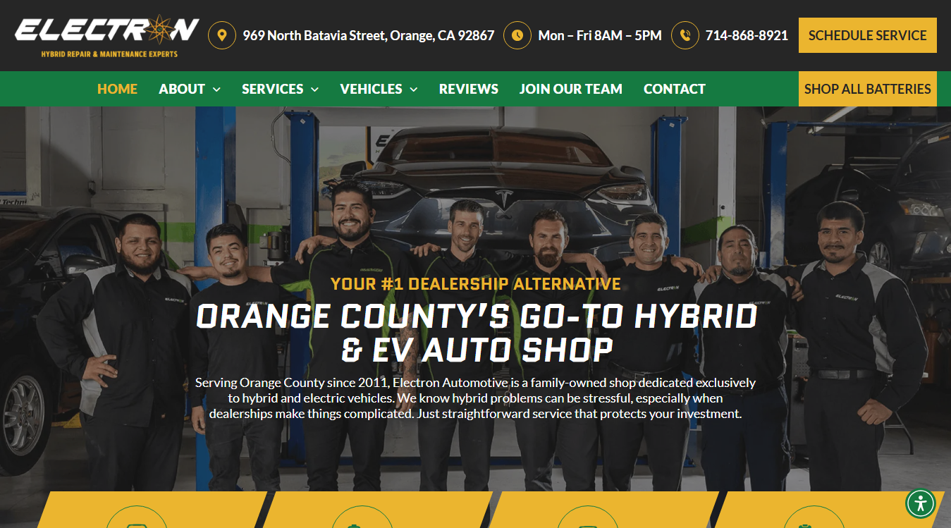 Screenshot of Electron Automotive
