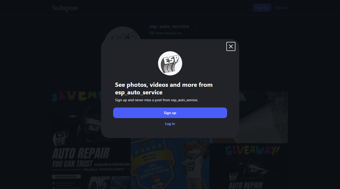 Screenshot of ESP Auto Service Inc