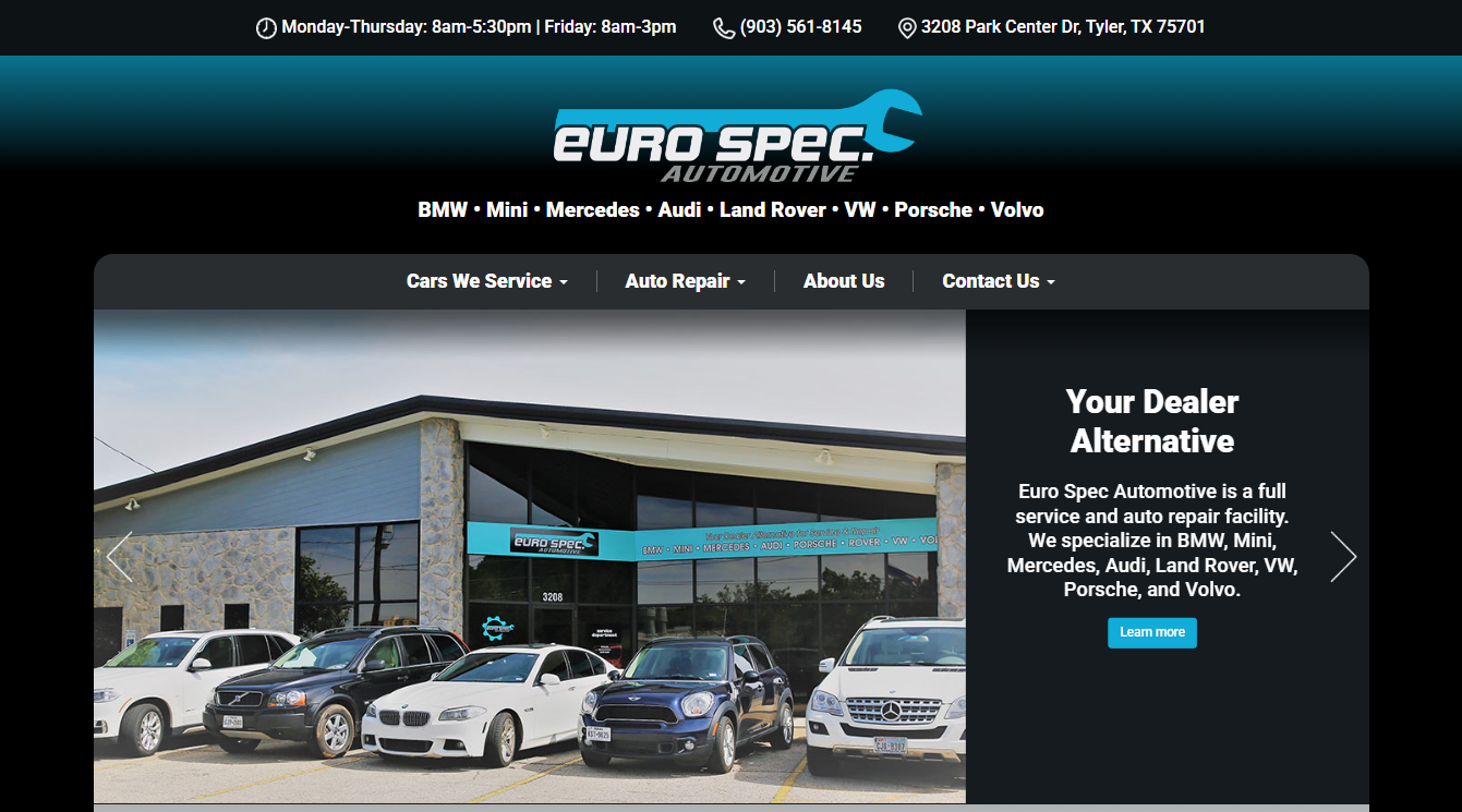 Screenshot of Euro Spec Automotive