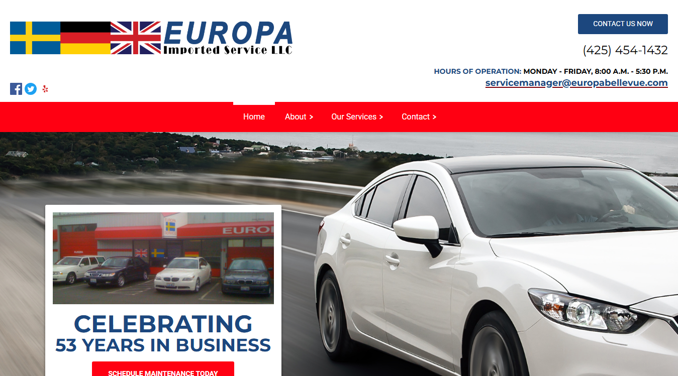 Screenshot of Europa Imported Service LLC