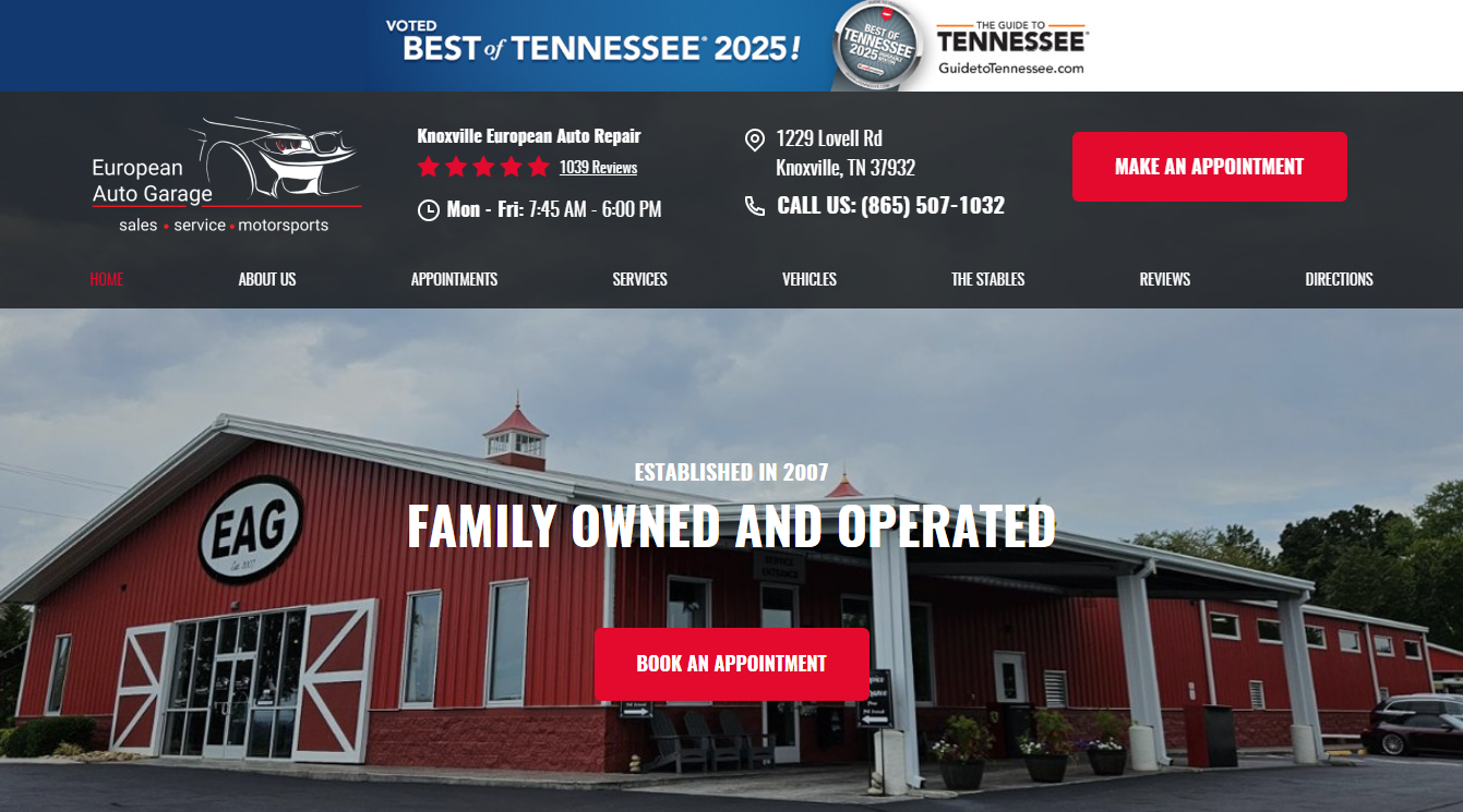 Screenshot of European Auto Garage