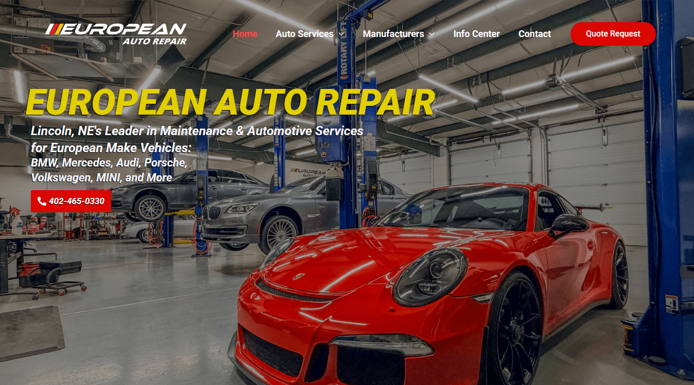 Screenshot of European Auto Repair