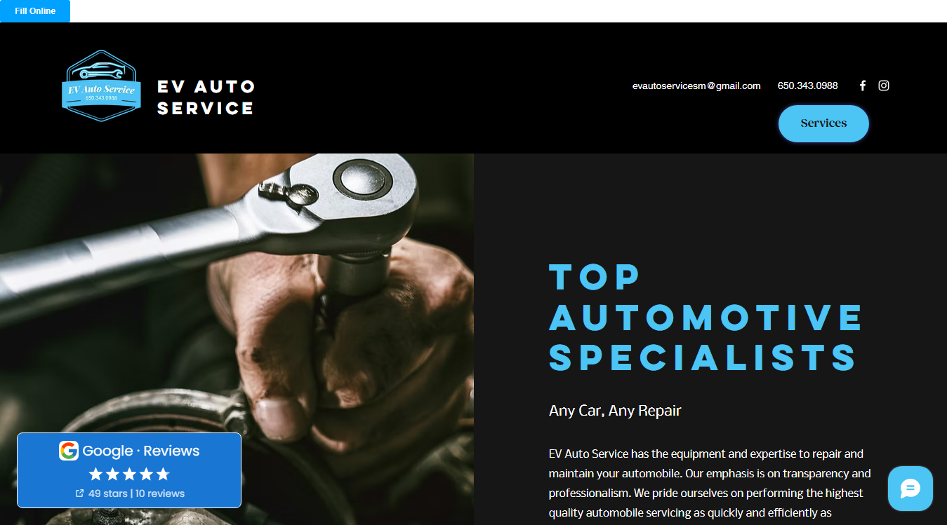 Screenshot of EV Auto Service