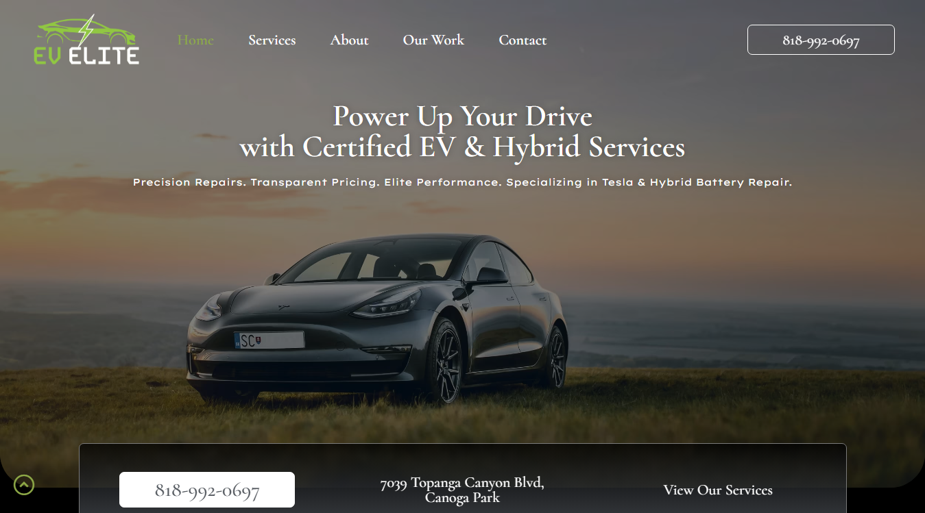 Screenshot of EV Elite inc.