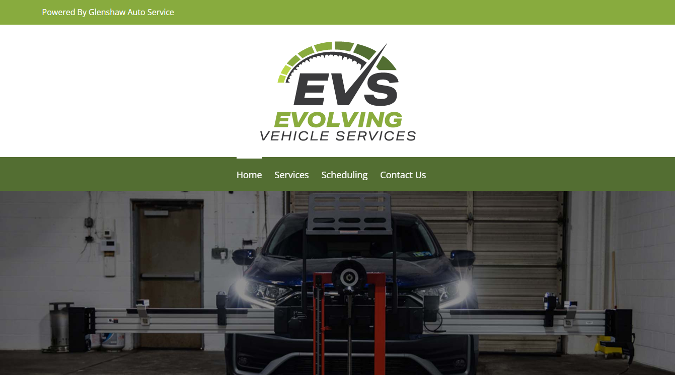 Screenshot of Evolving Vehicle Services