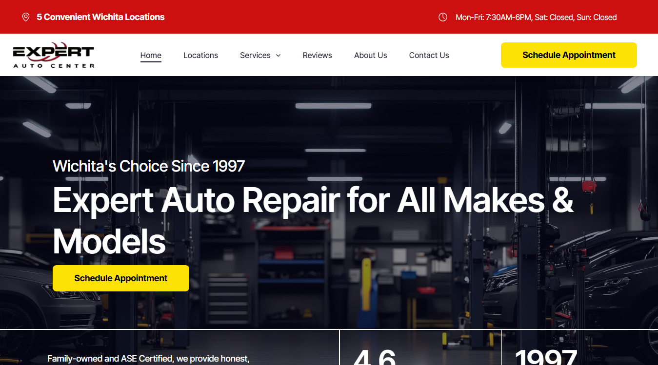 Screenshot of Expert Auto Center