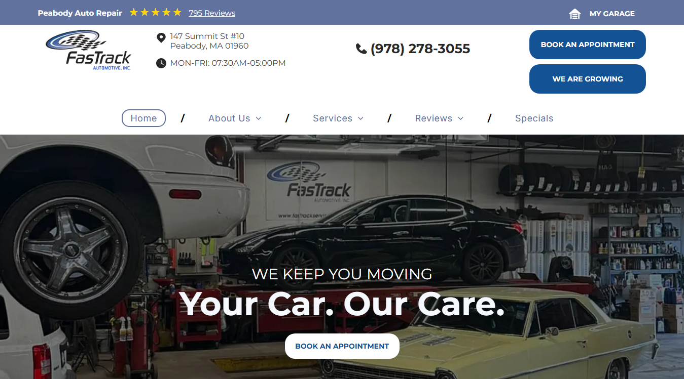 Screenshot of FasTrack Automotive