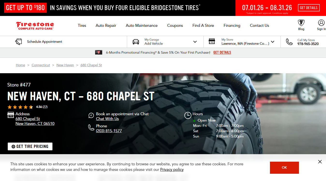 Screenshot of Firestone Complete Auto Care