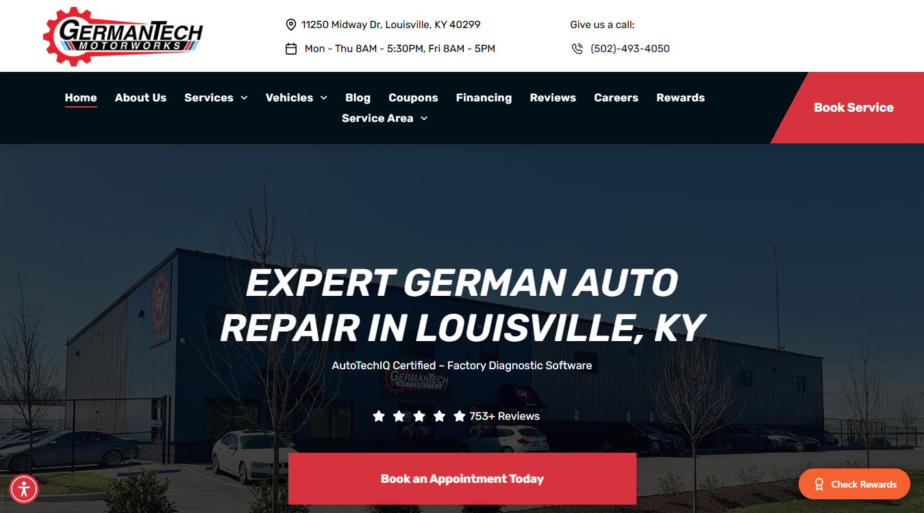 Screenshot of GermanTech MotorWorks, LLC