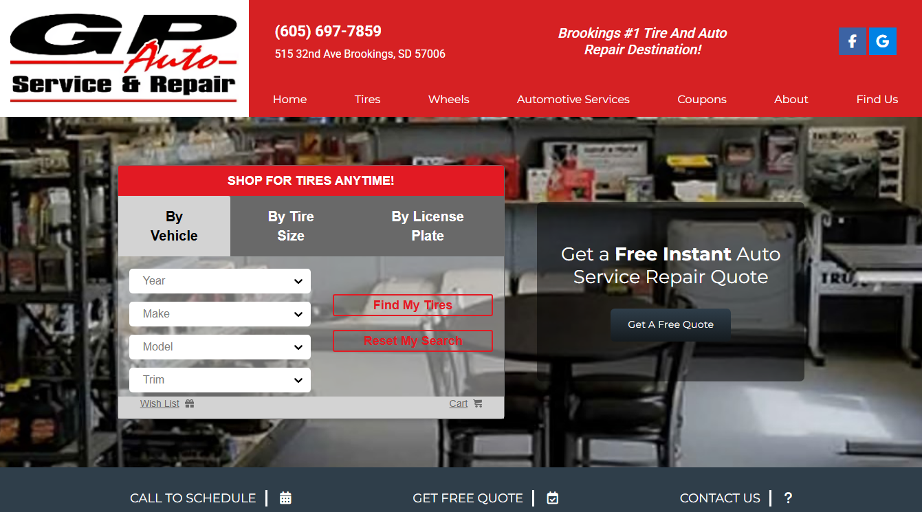 Screenshot of GP Auto Repair