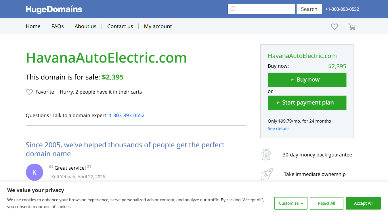 Screenshot of Havana Auto Electric (RC Auto Electric)