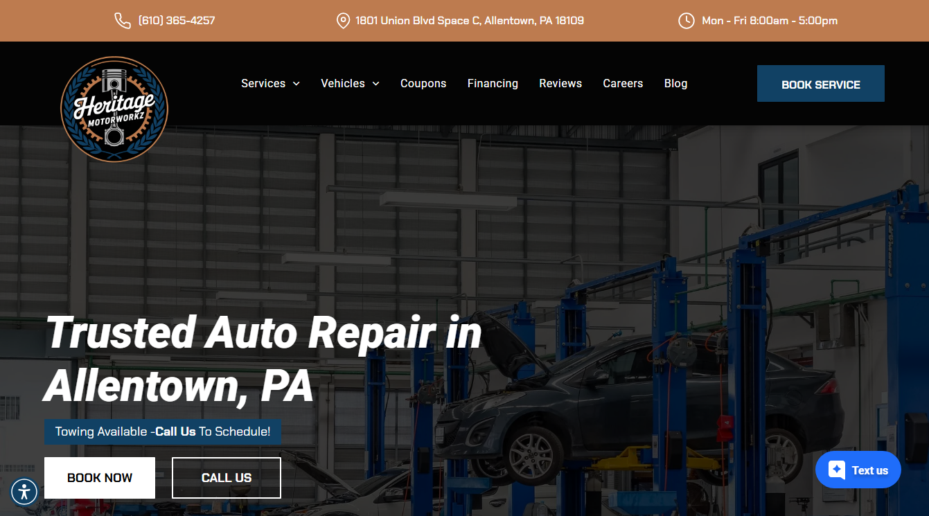 Screenshot of Heritage Motorworkz