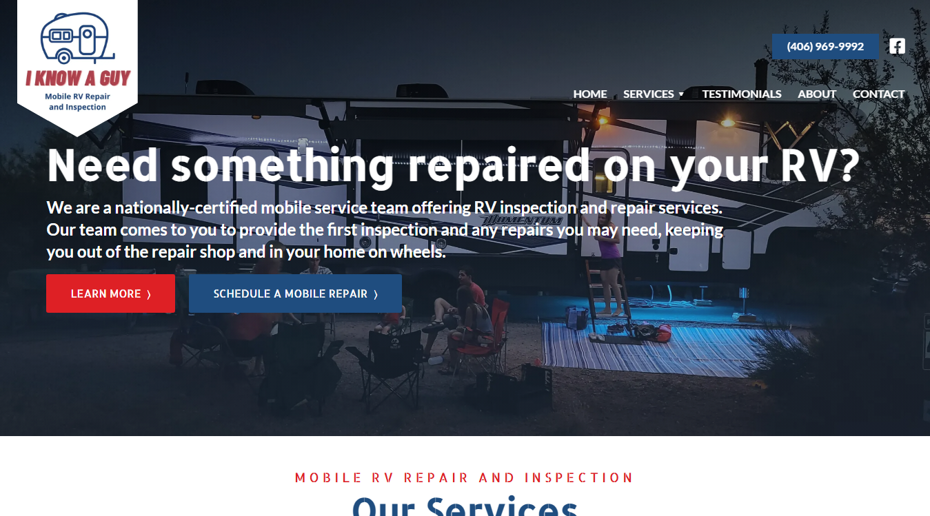 Screenshot of I Know A Guy Mobile RV Repair and Inspections