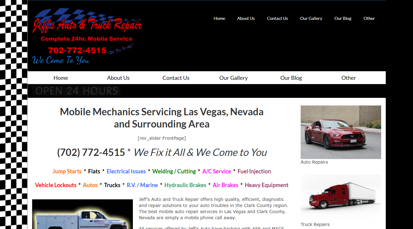 Screenshot of Jeffs RV Auto and Truck Repair 24hr Mobile