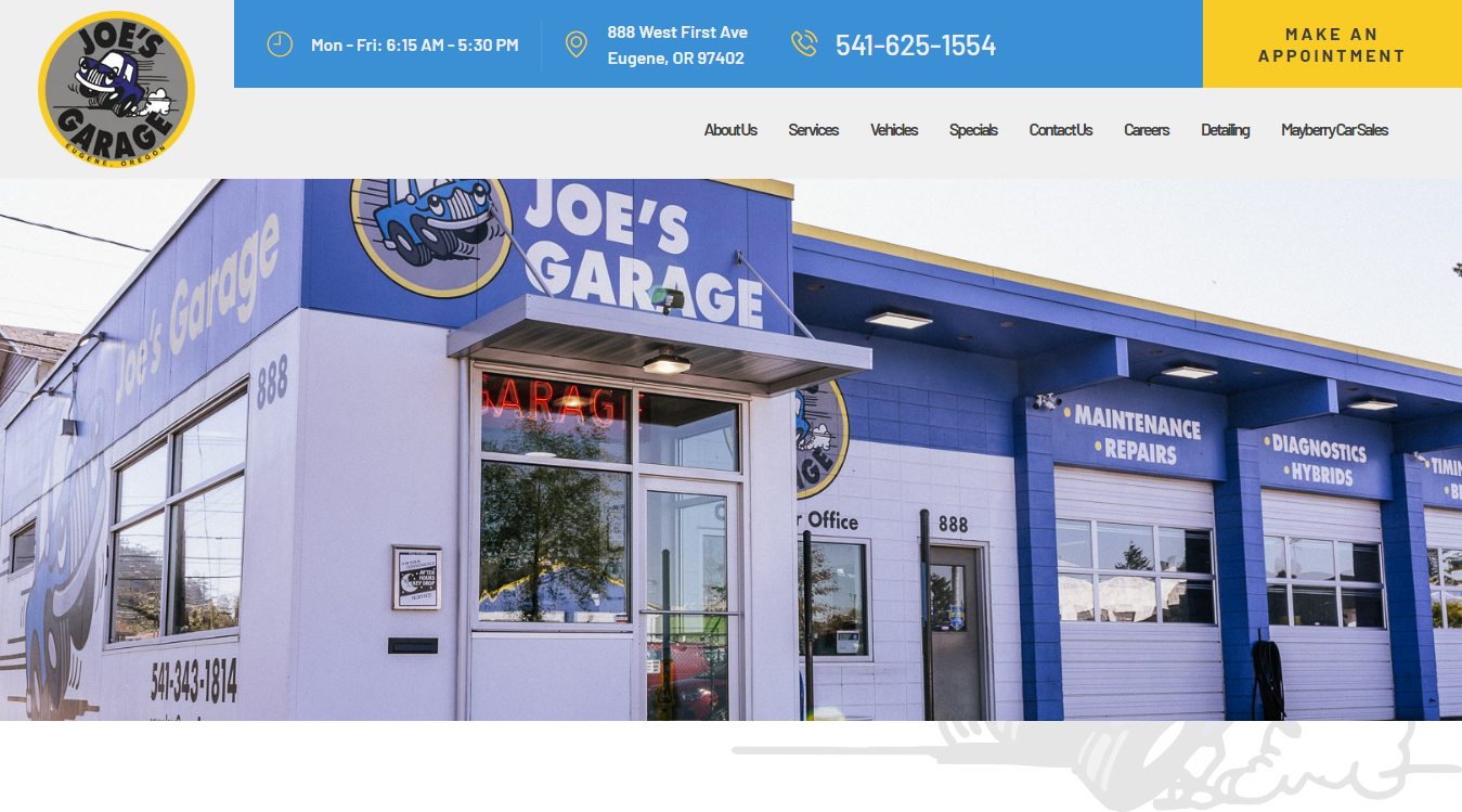 Screenshot of Joe's Garage