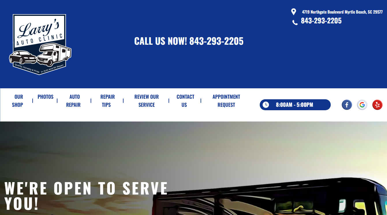 Screenshot of Larry's Auto Clinic Inc.
