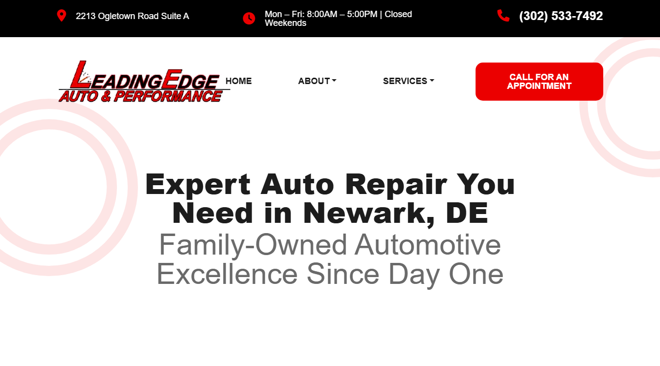 Screenshot of Leading Edge Auto