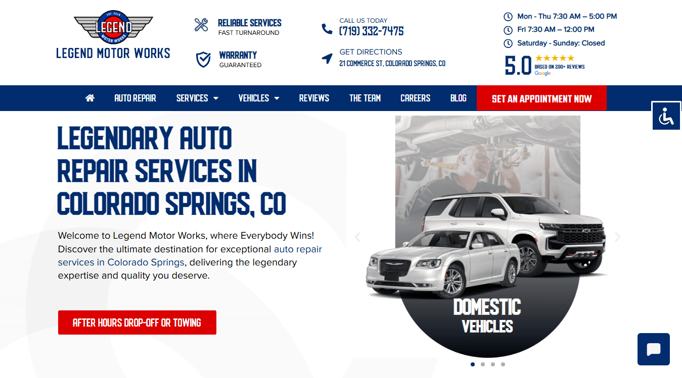 Screenshot of Legend Motor Works