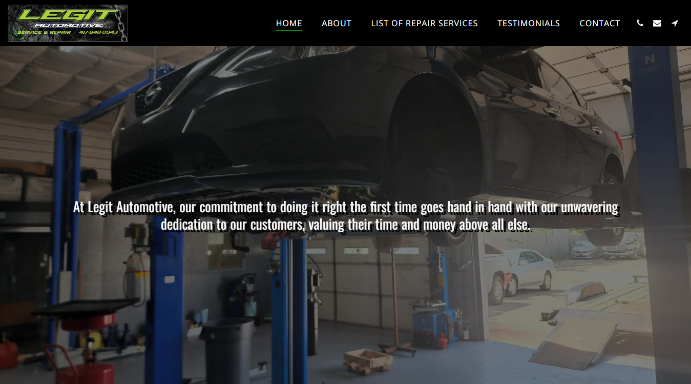 Screenshot of Legit Automotive