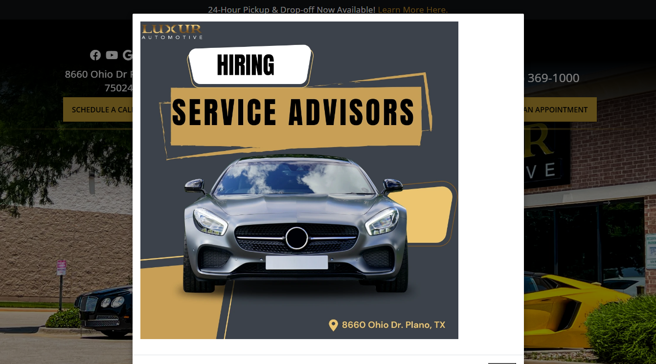 Screenshot of LUXUR Automotive