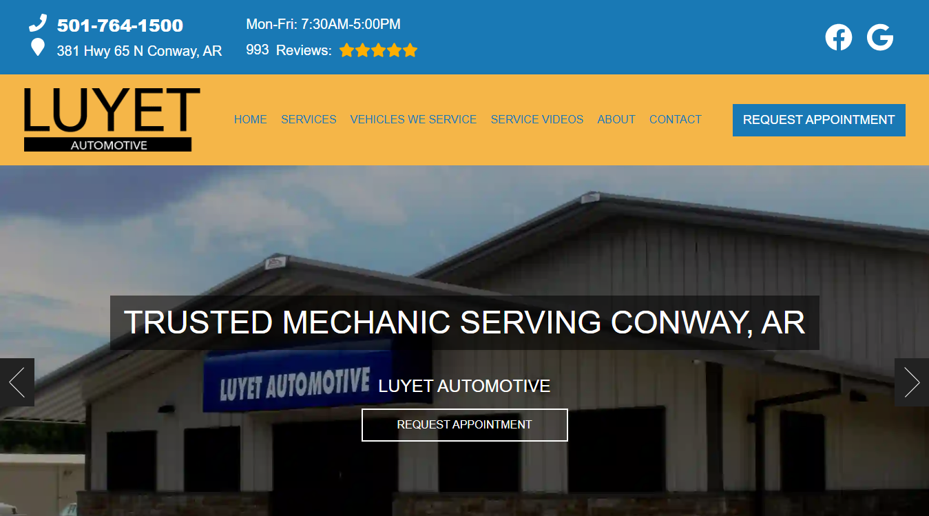 Screenshot of Luyet Automotive