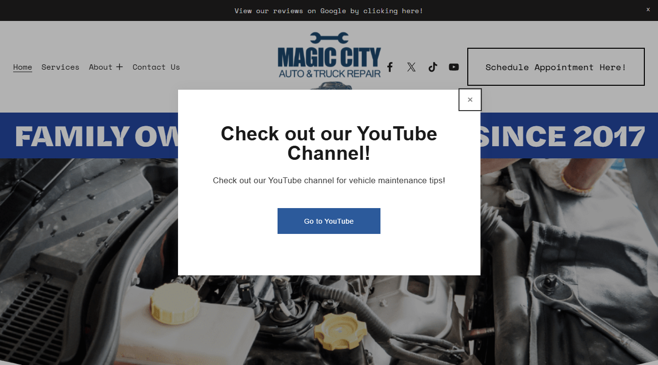 Screenshot of Magic City Auto & Truck Repair, LLC
