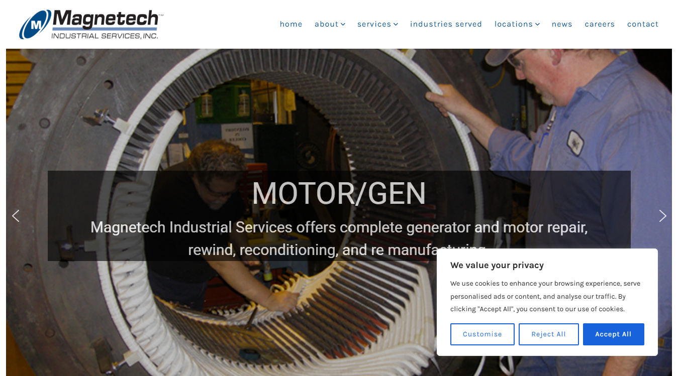 Screenshot of Magnetech Industrial Services, Inc.