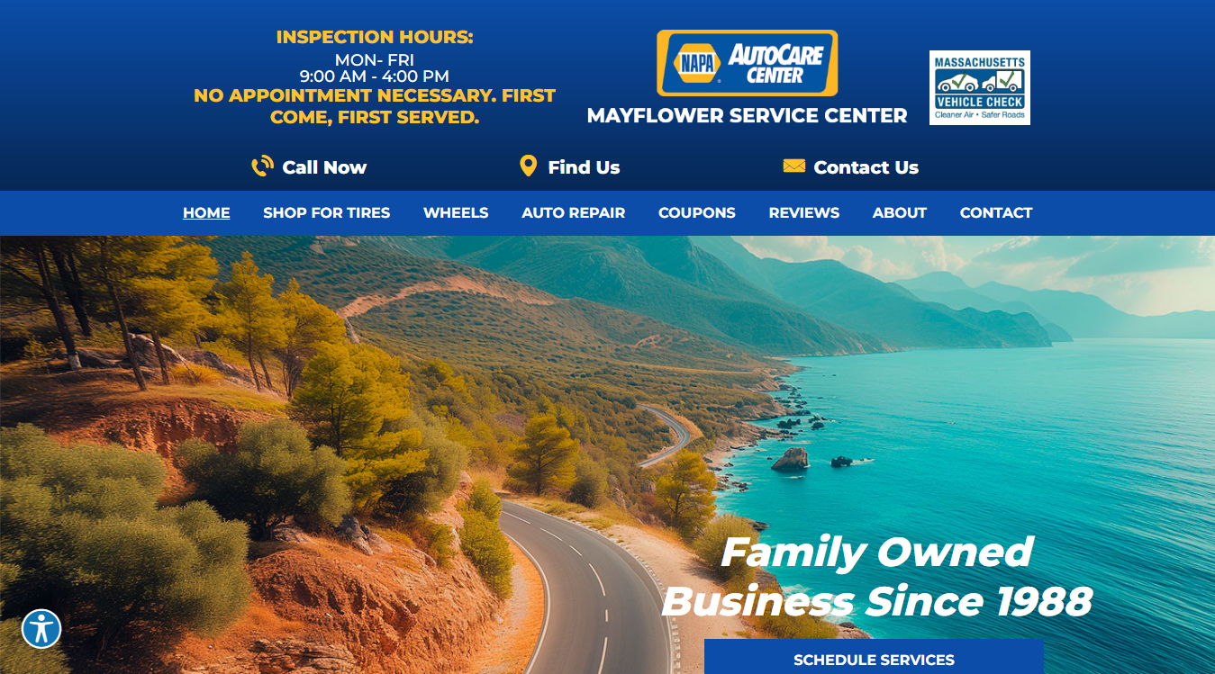 Screenshot of Mayflower Service Station Inc