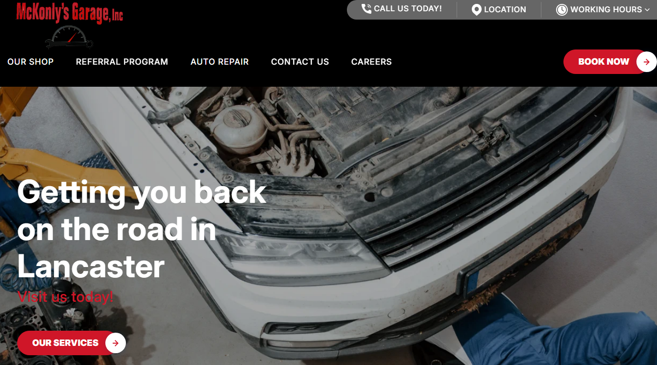 Screenshot of McKonly's Garage, Inc.