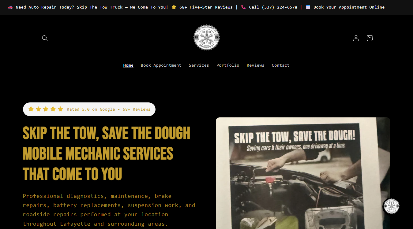 Screenshot of Meyers Mobile Mechanic